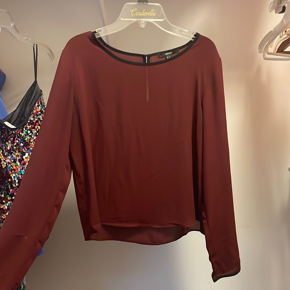 Maroon long sleeve blouse